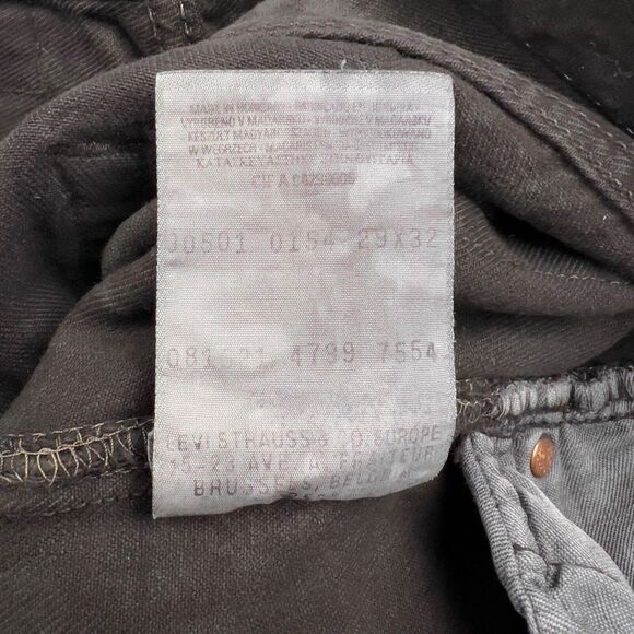 Vintage 1990s Levi's 501 Black Overdyed Tie-Dyed Red Tab Jeans Fit 25 x 26 - Picture 5 of 7